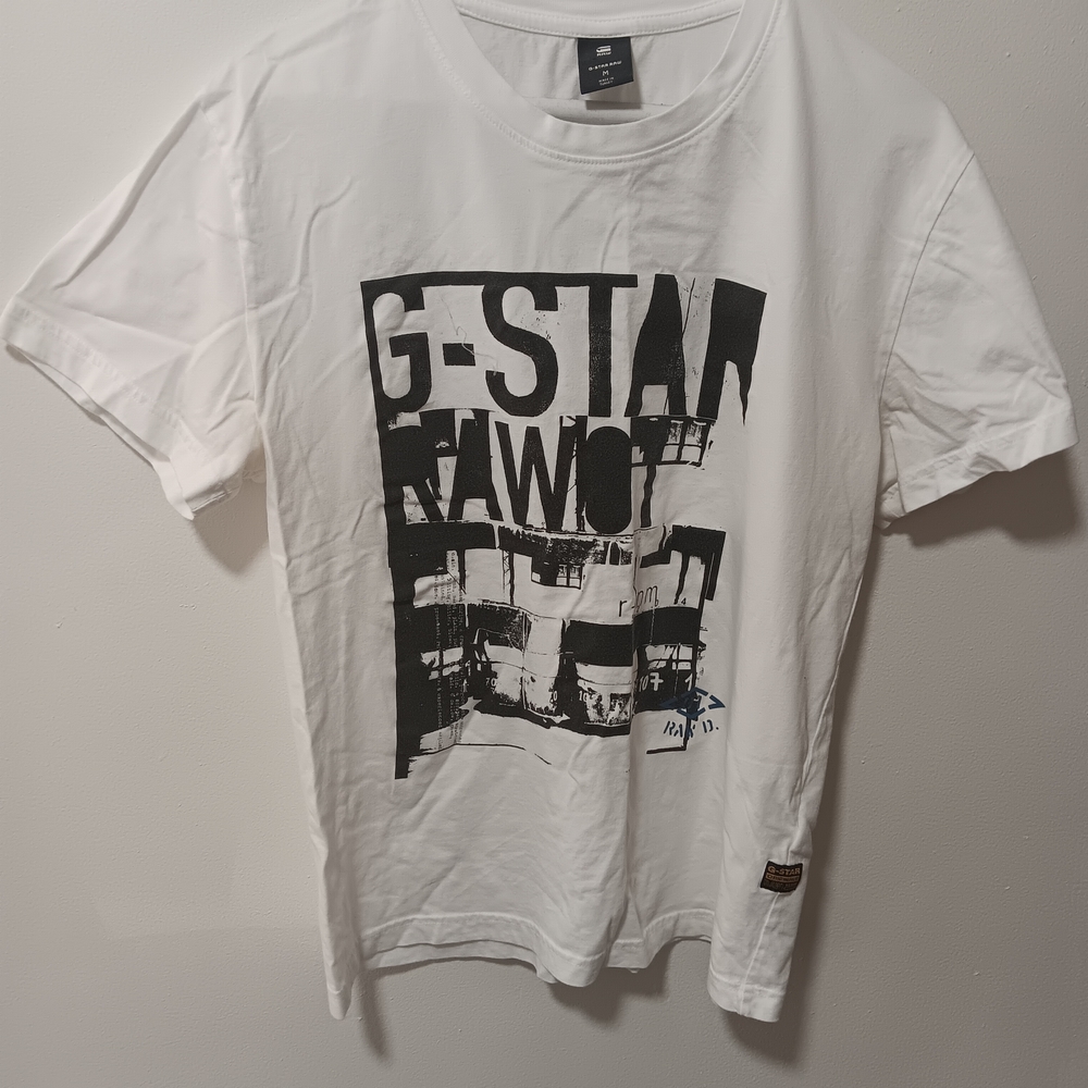 G-Star White Short Sleeve Graphic Tee